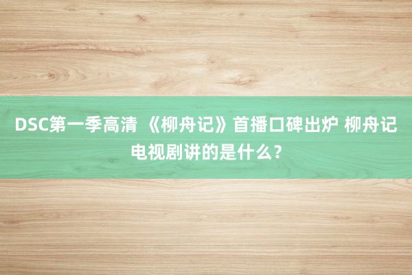 DSC第一季高清 《柳舟记》首播口碑出炉 柳舟记电视剧讲的是什么？