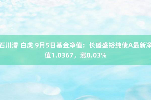 石川澪 白虎 9月5日基金净值：长盛盛裕纯债A最新净值1.0367，涨0.03%