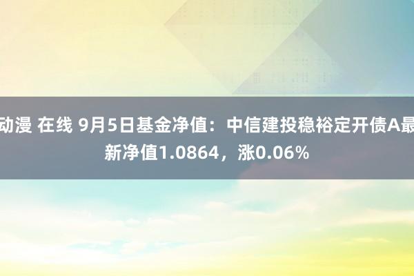 动漫 在线 9月5日基金净值：中信建投稳裕定开债A最新净值1.0864，涨0.06%