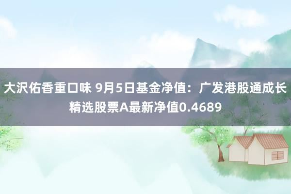 大沢佑香重口味 9月5日基金净值：广发港股通成长精选股票A最新净值0.4689